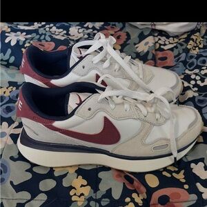 White and Red Nike Sneakers